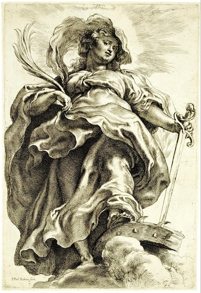 Die heilige Katharina von Alexandrien in den Wolken von Peter Paul Rubens