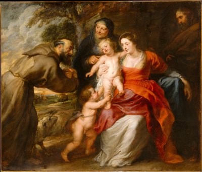 Die Heilige Familie mit den Heiligen Franziskus und Anna und dem kleinen Johannes dem Täufer von Peter Paul Rubens
