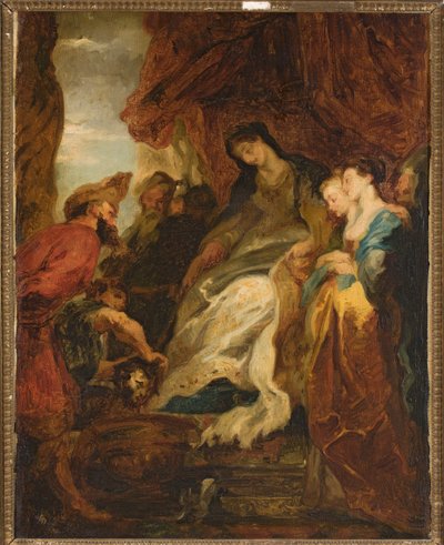Tomyris befiehlt, den Kopf des Cyrus in eine Schale mit Blut zu tauchen (Herodot, Geschichte, I, 214) von Peter Paul Rubens