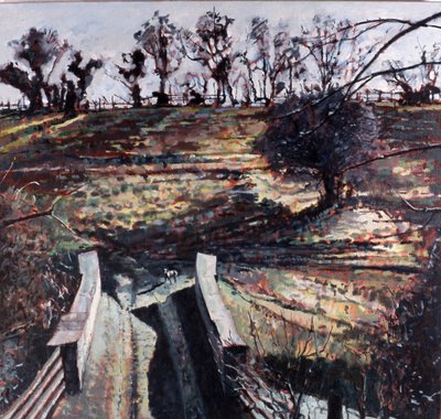 Brücke und Hund, 2000 von Peter Wilson