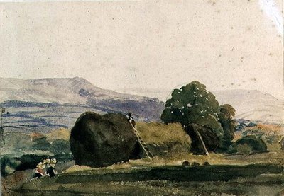 Landschaft mit Heuhaufen von Peter de Wint