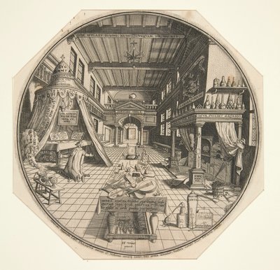 Heinrich Khunrath, Alchemist von Leipzig, in seiner Bibliothek von Peter van der Doort