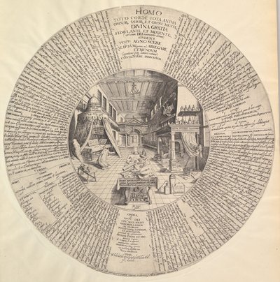 Das Labor des Alchemisten aus Heinrich Khunrath, Amphiteatrum sapientiae aeternae von Peter van der Doort