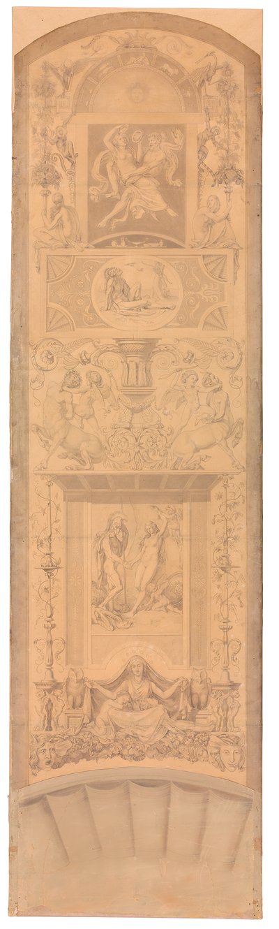 Arabeske mit Darstellungen des Raubes der Persephone, des verwundeten Philoktet und der Befreiung der Andromeda von Peter von Cornelius