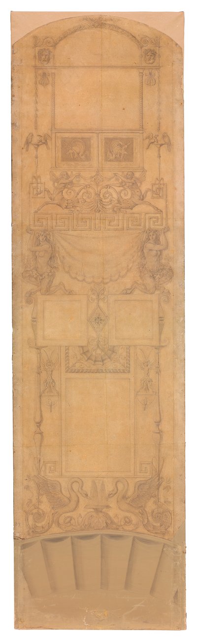 Arabeske mit Mischwesen, (Bildfelder nicht ausgeführt) von Peter von Cornelius