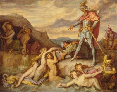 Hagen versenkt den Nibelungenhort von Peter von Cornelius