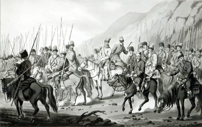 Verschiedene Stämme russischer Kosaken in Marschordnung, 1813 von Peter von Hess