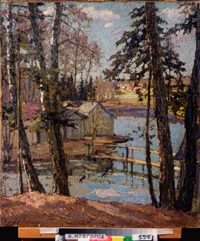 Frühling. An einem Teich von Petr Ivanovic Petrovichev