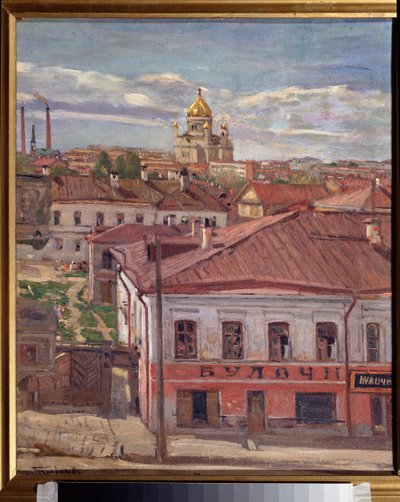 Blick auf Moskau. Gemälde von Pjotr Iwanowitsch Petrowitschew (1874-1947), ca. 1900 von Petr Ivanovic Petrovichev