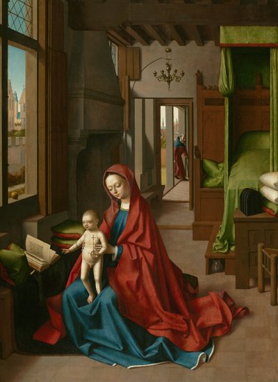 Jungfrau und Kind in einem häuslichen Innenraum von Petrus Christus