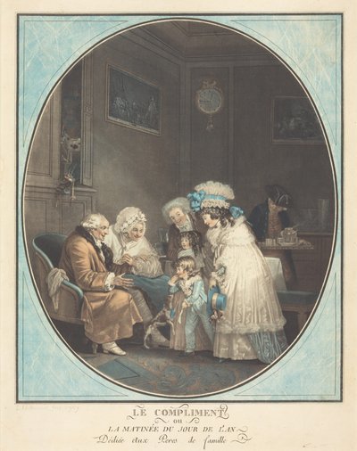 Das Kompliment oder Neujahrsmorgen von Philibert-Louis Debucourt