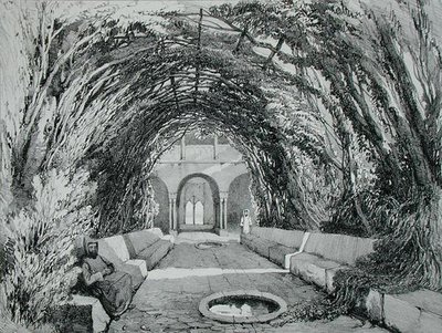 Becken im Garten des Klosters San Domingo, Alhambra, Tafel 6 aus 