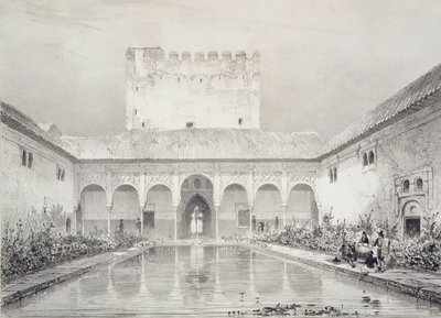 Pool und Brunnen im Innenhof der Alberca, Alhambra, Platte 21 aus 