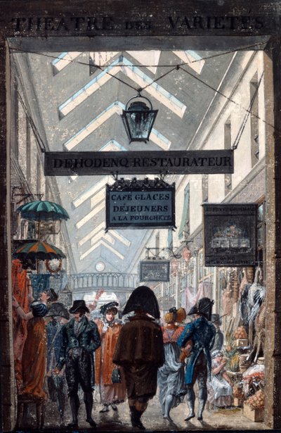 Die Einkaufspassage des Panoramas in Paris, 1807 von Philibert Louis Debucourt