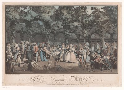 Sehen und gesehen werden (Elegante Gesellschaft im Jardin du Palais Royal in Paris) von Philibert Louis Debucourt