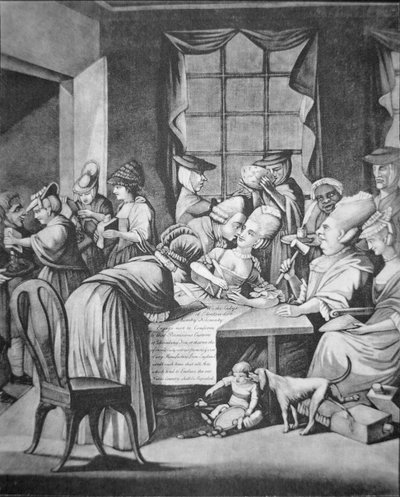 Patriotische Damen von Edenton, South Carolina, unterzeichnen ein Versprechen 