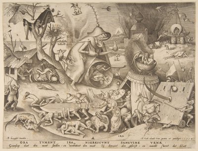 Zorn Ira, aus der Serie Die sieben Todsünden, 1558 von Philip Galle