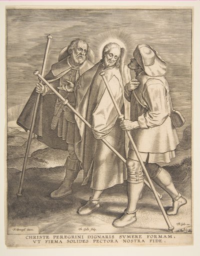 Christus und die Jünger auf dem Weg nach Emmaus, 1571 von Philip Galle