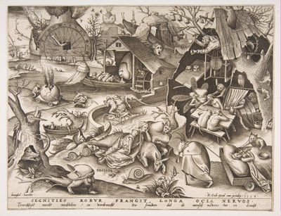 Trägheit Desidia, aus der Serie Die sieben Todsünden, 1558 von Philip Galle