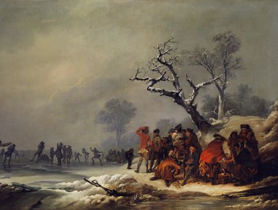Ruhende Gesellschaft im winterlichen Genuss von Philip James de Loutherbourg
