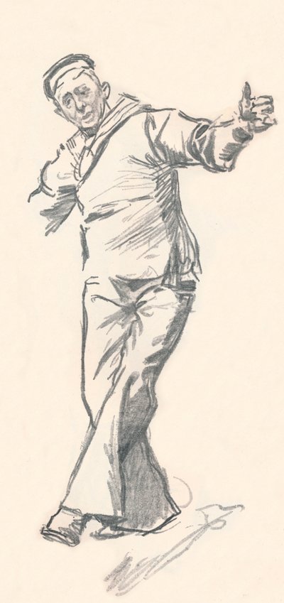Bleistiftskizze von Phil May, 19. Jahrhundert, 1903-1904 von Philip William May
