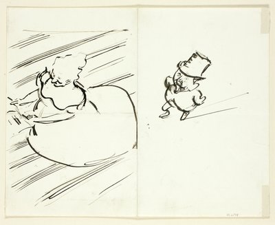 Skizzen von Mann und Frau von oben gesehen von Philip William May
