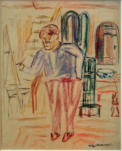 Kirchner vor der Staffelei in seinem Atelier von Philipp Bauknecht