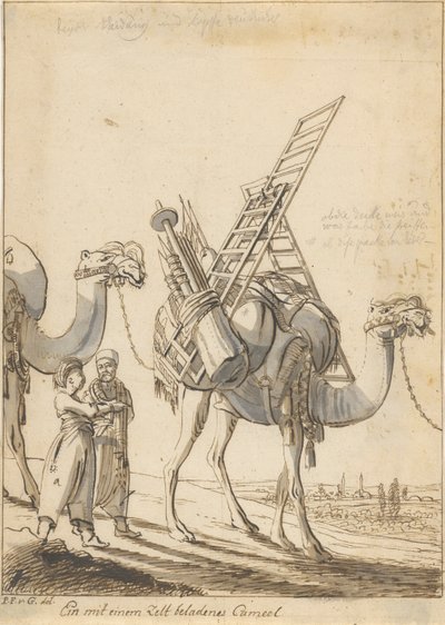 Ein mit einem Zelt beladenes Kamel von Philipp Ferdinand von Gudenus