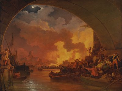Der Große Brand von London von Philippe-Jacques de Loutherbourg