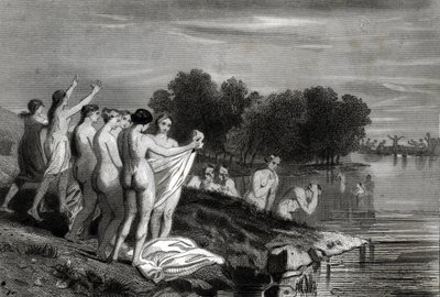 Täufer: Täufer sind Christen, die glauben, dass die Taufe nur gültig ist, wenn der Kandidat seinen Glauben an Christus bekennt und getauft werden möchte. von Philippe Auguste Jeanron