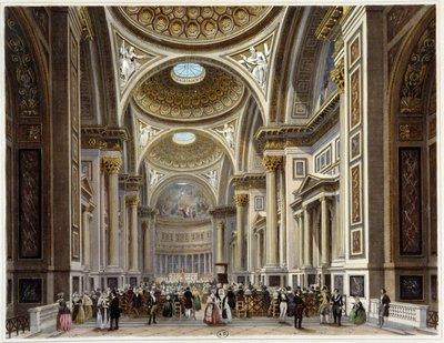 Innenraum der Kirche der Madeleine - in „Promenade dans Paris et ses environs“, Zeichnungen von Jacottet und Benoist, ed. Gihaut Frères von Philippe Benoist