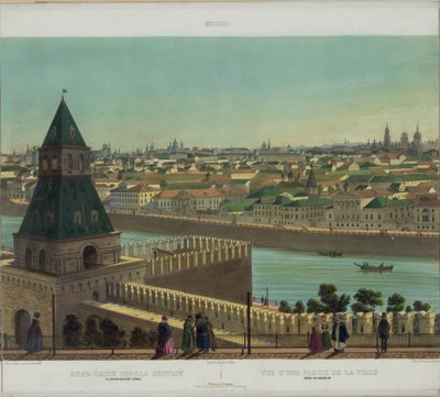 Blick auf Zamoskvorechye von der Kremlmauer aus einem Panoramablick auf Moskau in 10 Teilen, ca. 1848 von Philippe Benoist