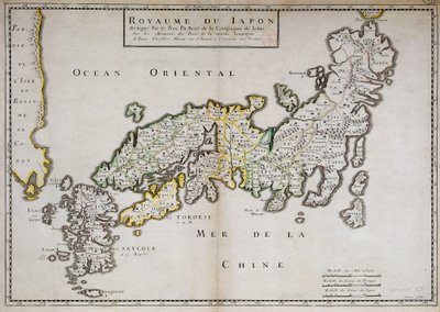 Geografische Karte von Japan erstellt von Pater Philippe Briet, Jesuit und französischer Gelehrter (1601-1668) von Philippe Briet
