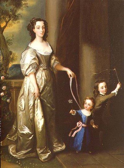 Porträt von Mrs. Thomas Fane mit ihren Kindern John und Anne von Philippe Mercier