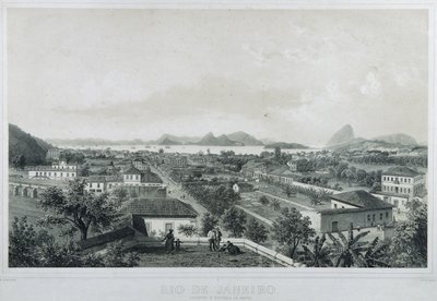 Neun Panoramablicke von Rio de Janeiro: Catette e entrada da Barra von Philippe and Ciceri Eugene Benoist