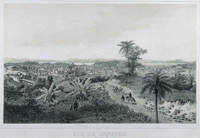 Neun Panoramablicke von Rio de Janeiro: De Lado da Terra Morro de Senado von Philippe and Ciceri Eugene Benoist