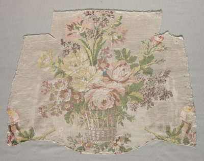 Seidenfragment, Teil eines Panels namens Le panier fleuri, 1770 von Philippe de Lasalle