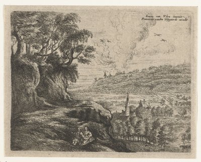 Landschaft mit einem Mann, Frau und Kind von Philips Augustijn Immenraet