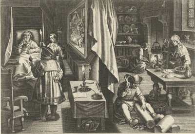 Medizin gegen Syphilis (Nieuwe uitvindingen en ontdekkingen) von Philips Galle (attributed to workshop of)