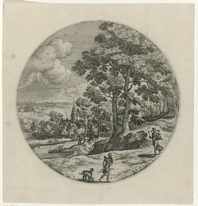 Procris schenkt Cephalus einen magischen Pfeil von Philips Galle (attributed to workshop of)