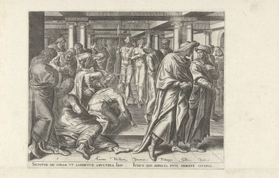 Christus und die Ehebrecherin von Philips Galle