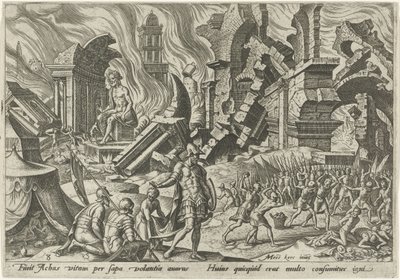 Die Zerstörung von Ai und die Steinigung von Achan von Philips Galle