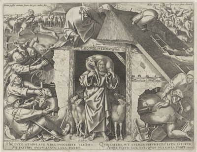 Gleichnis von Christus als der gute Hirte von Philips Galle