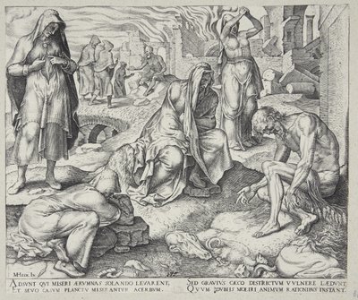 Hiob auf dem Misthaufen von Philips Galle