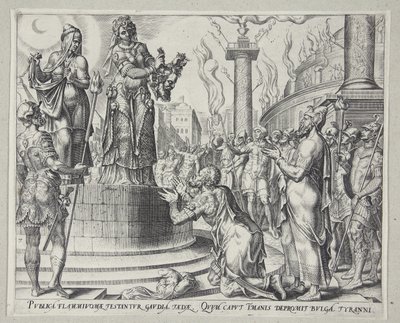 Judith zeigt dem Volk von Bethulia den Kopf des Holofernes von Philips Galle