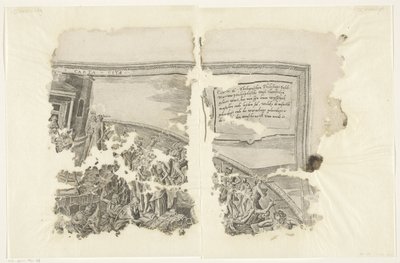 Rechteroberer Ecke eines Drucks der Szene von Cebes (Tabula Cebetis Carta Vitae) von Philips Galle