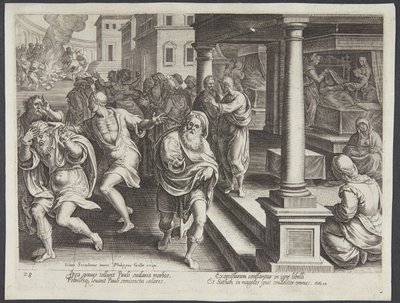 St. Paulus und die Exorzisten in Ephesus von Philips Galle