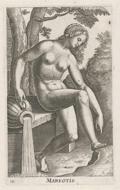 Wassernymphe Mareotis Stroom- und Wassernymphen (Serientitel) von Philips Galle
