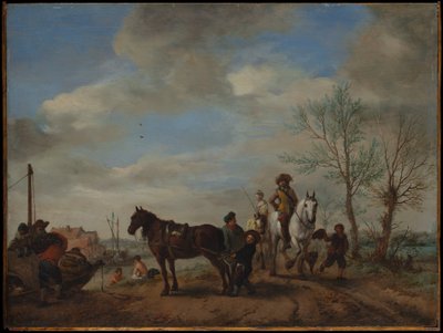 Ein Mann und eine Frau zu Pferd von Philips Wouwerman