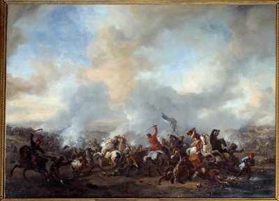 Großer Kampf von Reitern und Infanteristen von Philips Wouwermans or Wouwerman